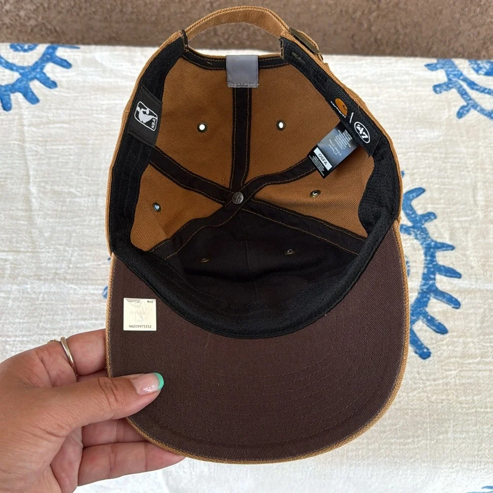 Los Angeles Lakers NBA ‘47 Brand Carhartt Brown Clean Up Adjustable Hat - Picture 2 of 13